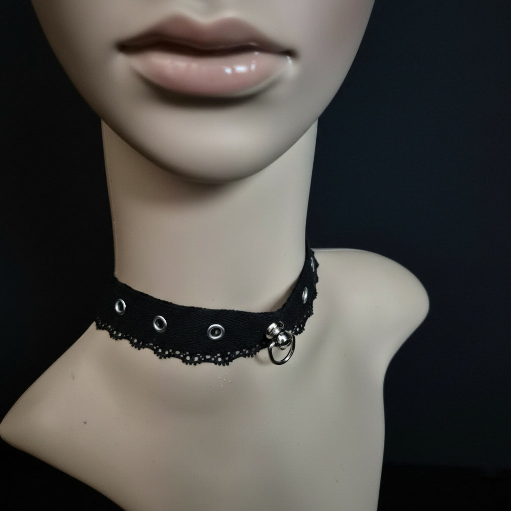 "Basic" Choker in Schwarz ca 31 - 41 cm