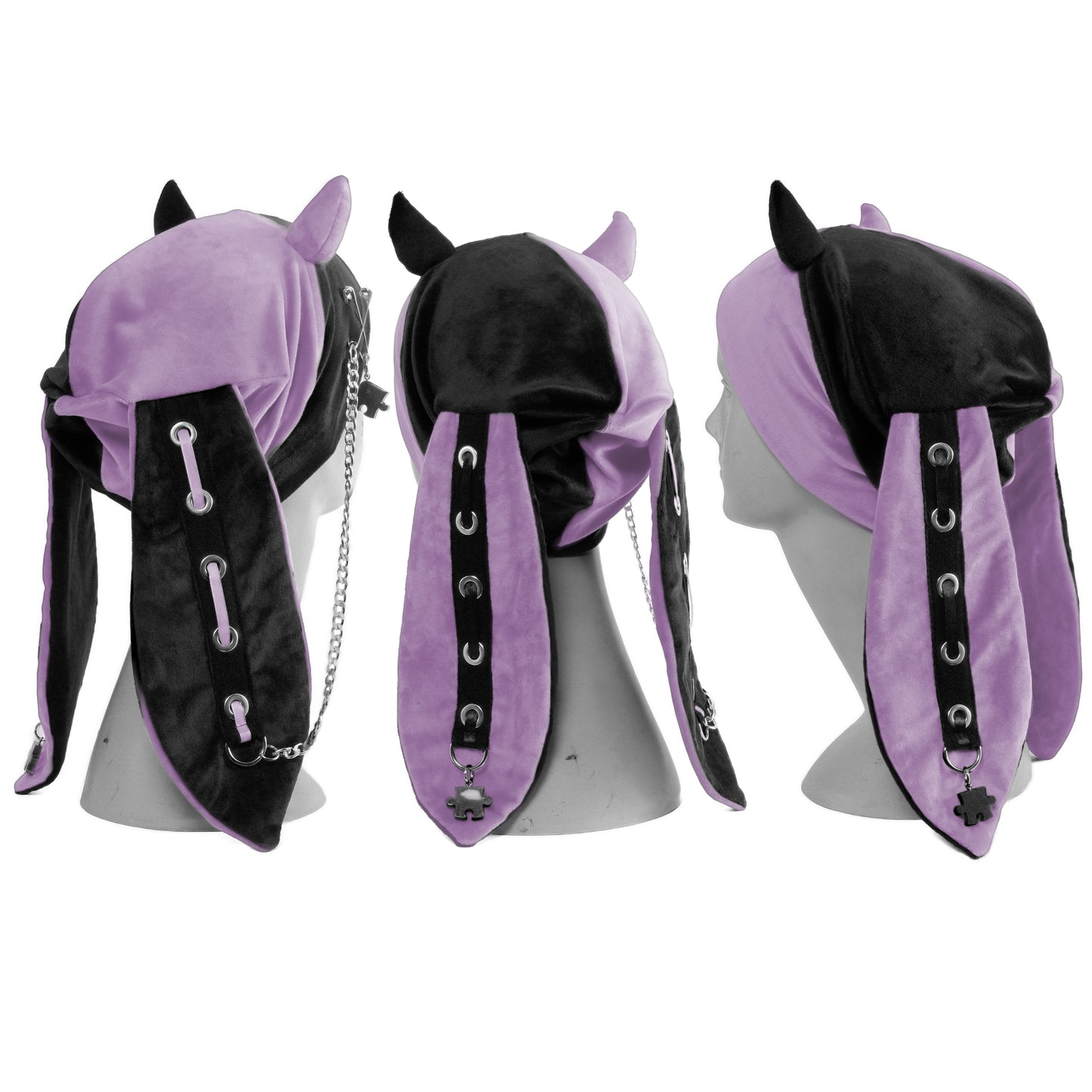 Velvet Bunny Beanie - Harlekin Demon